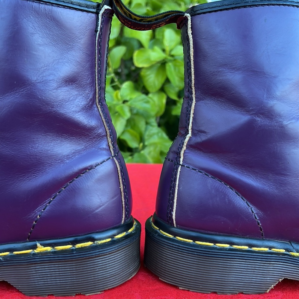 🏴 Dr. Martens MIE Vintage Purple Lace Up Combat Boots UK 7 - Picture 11 of 17